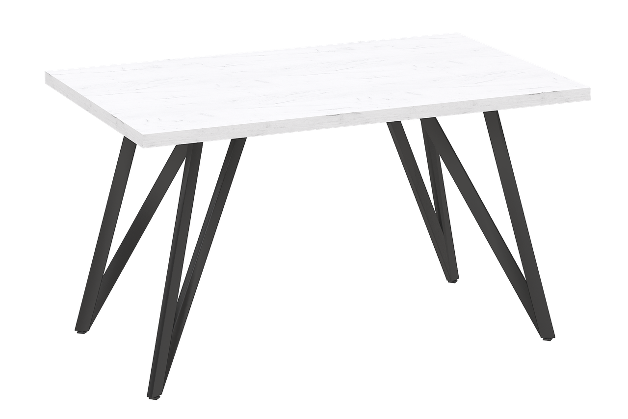 Обеденный стол Женева 2 (1200х700), ЛДСП Дуб белый крафт / Металлокаркас Графит - фото 1 - id-p208750595