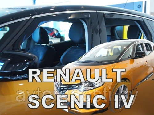 Ветровики вставные для Renault Scenic IV (2016-) / Рено Сценик 4 [27004] (HEKO)