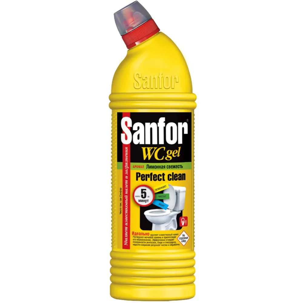 Средство чистящее для сантехники Sanfor универсальное, Лимонная свежесть, 1 л. - фото 1 - id-p136193727