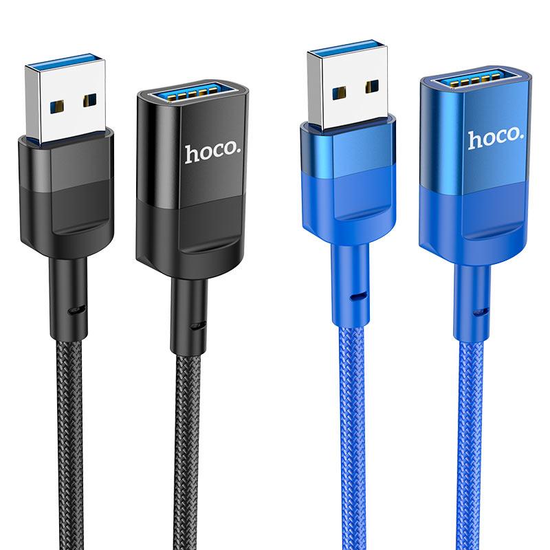 Удлинитель USB 3.0 1.2м - HOCO U107, 3А, нейлоновая оплётка, чёрный - фото 4 - id-p215517144