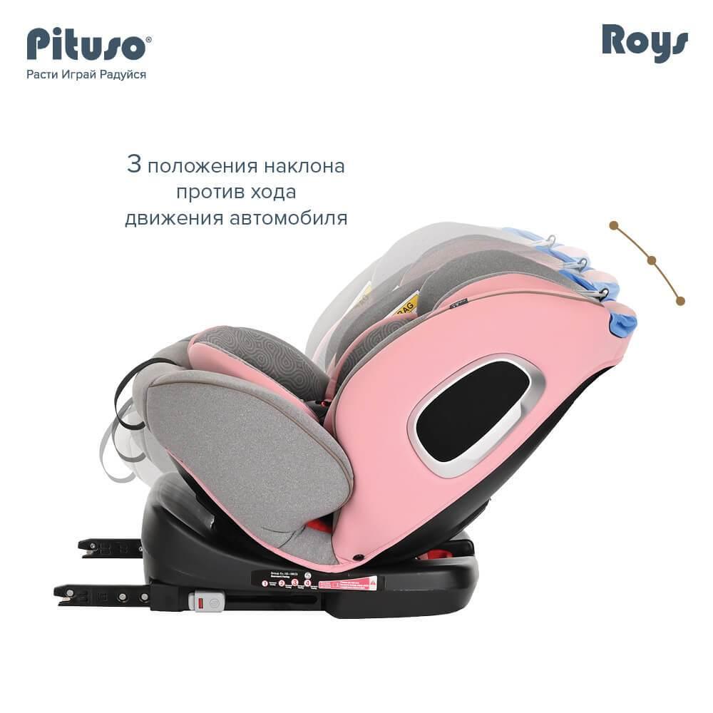 Детское автокресло Pituso Roys Isofix (0-36 кг) Roys Rose Grey/Розово-Серый - фото 9 - id-p215517242