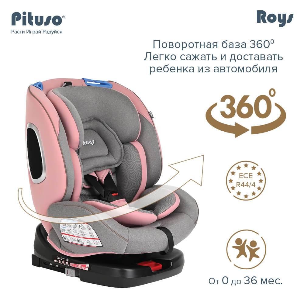 Детское автокресло Pituso Roys Isofix (0-36 кг) Roys Rose Grey/Розово-Серый - фото 10 - id-p215517242