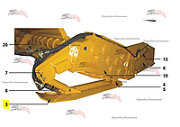 Опора правая 21-M10-006-049 для свеклопогрузчика Franz Kleine (Кляйн) RL 200 SF Mouse (Мышка)