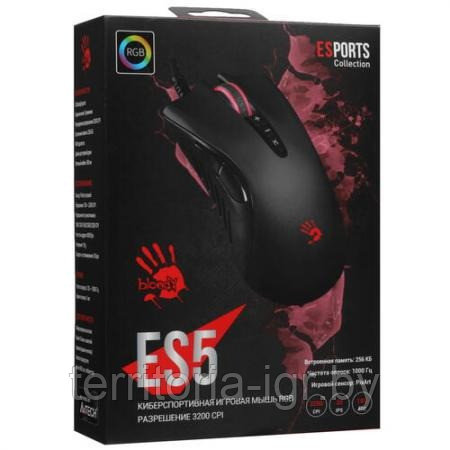 Игровая проводная мышь ES5 с RGB черный Bloody - фото 1 - id-p215517697