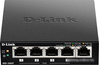 Неуправляемый коммутатор D-Link DGS-1005P/B1A