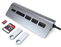 Док-станция Satechi Type-C Aluminum USB 3.0 Hub and Card Reader ST-TCHCRM (3xUSB 3.0, SD, micro-SD) Серый