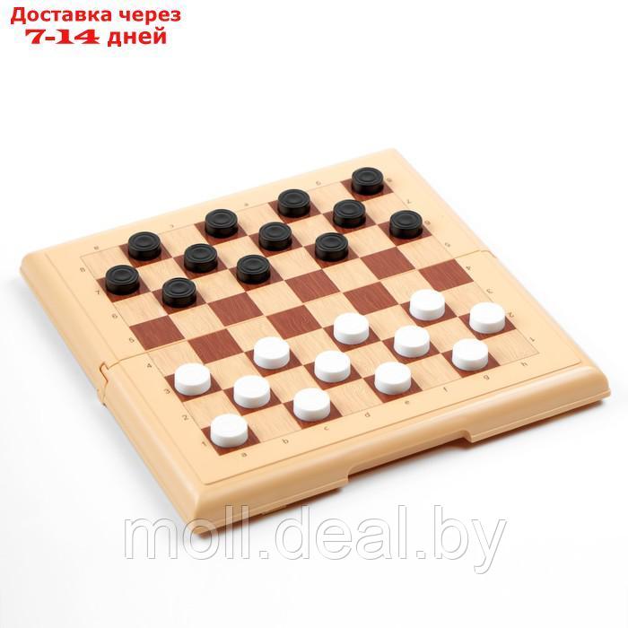 Настольная игра 2 в 1: шахматы, шашки (король h-3.8 см, d-1.5 см) - фото 2 - id-p214087222