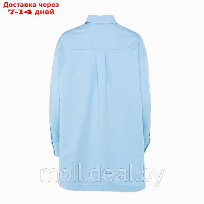 Костюм женский (рубашка, шорты) MINAKU: Oversize цвет голубой, размер 48 - фото 10 - id-p215511665