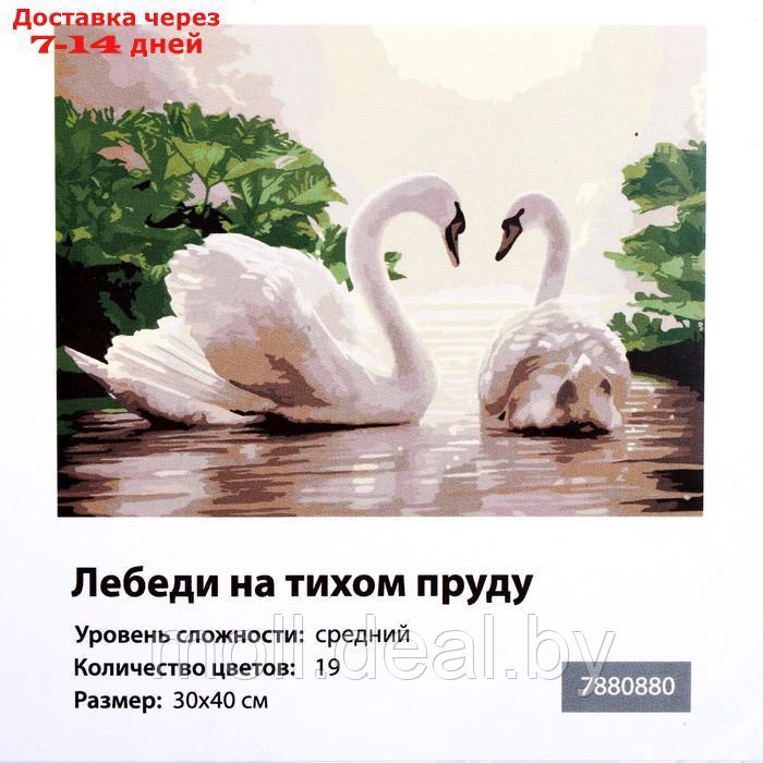 Картина по номерам на холсте "Лебеди на тихом пруду", 40х30 см - фото 3 - id-p215506821