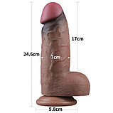 Темнокожий фаллос-гигант Dual Layered Silicone Cock XXL 25 см, фото 2