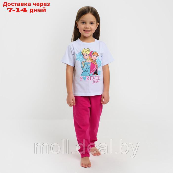 Комплект для девочки (футболка, брюки) "Холодное сердце", Disney, рост 98-104 (30) - фото 1 - id-p215507233