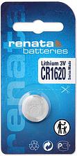 Элемент питания CR1620 - Renata, 3V, Lithium, 68mAh