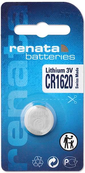 Элемент питания CR1620 - Renata, 3V, Lithium, 68mAh - фото 1 - id-p215520246