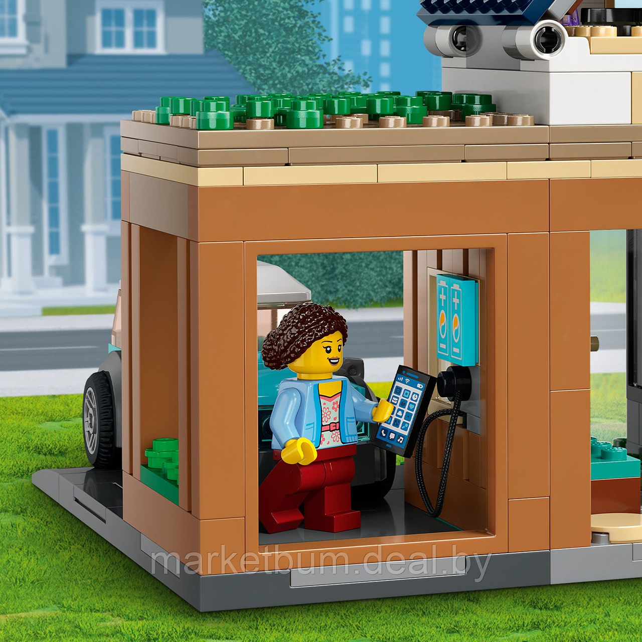 Конструктор LEGO City 60398, Семейный коттедж и электромобиль. - фото 10 - id-p215520244