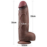 Темнокожий фаллос-гигант Dual Layered Silicone Cock XXL 31 см, фото 2