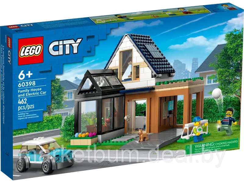 Конструктор LEGO City 60398, Семейный коттедж и электромобиль. - фото 2 - id-p215520244