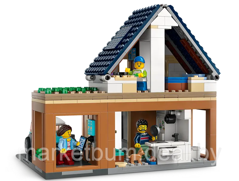 Конструктор LEGO City 60398, Семейный коттедж и электромобиль. - фото 4 - id-p215520244