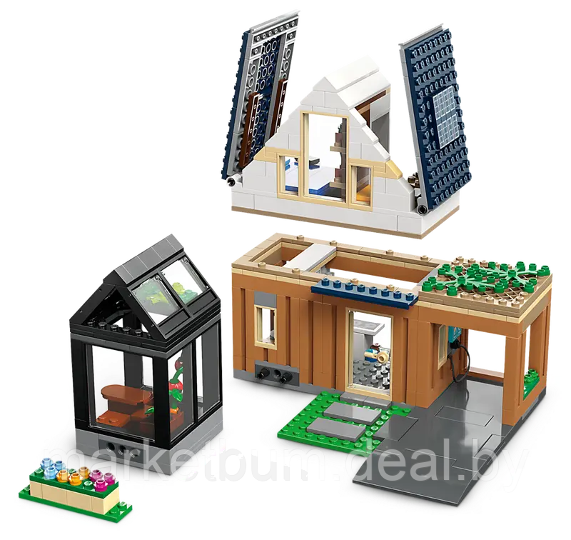Конструктор LEGO City 60398, Семейный коттедж и электромобиль. - фото 5 - id-p215520244