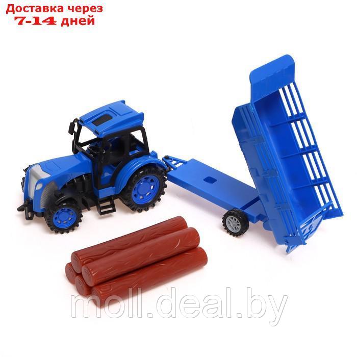 Трактор радиоуправляемый "Фермер", с прицепом, работает от аккумулятора, цвет синий - фото 4 - id-p215508079