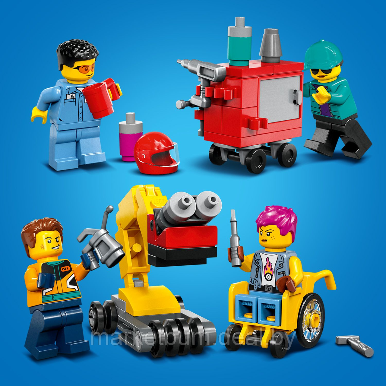 Конструктор LEGO City 60389, Мастерская по тюнингу автомобилей. - фото 8 - id-p215520310
