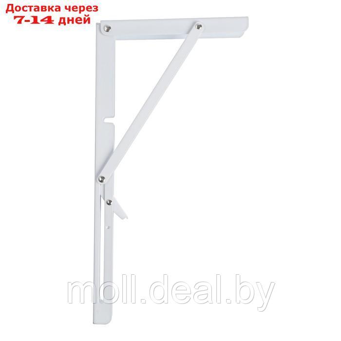 Кронштейн складной для столов и полок ТУНДРА, 2 шт., длина 350 мм, сталь, цвет белый - фото 3 - id-p215509521