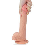 Фаллос на присоске с мошонкой Dual-Layered Silicone Dildo 22 см, фото 6