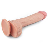 Фаллос на присоске с мошонкой Dual-Layered Silicone Dildo 22 см, фото 3