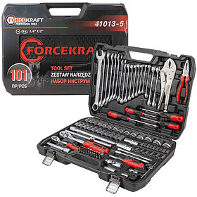 Набор инструментов FORCEKRAFT FK-41013-5 101пр. 1/4'', 1/2''(6гр.)