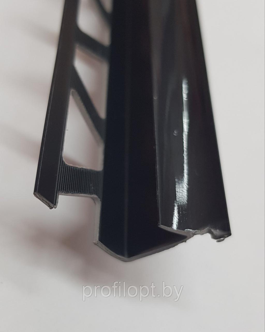 Уголок (раскладка) для плитки внутренний ПВХ 8 мм., 2,5м. Черный