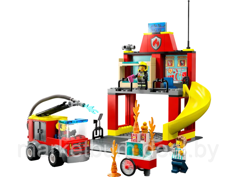 Конструктор LEGO City 60375, Пожарная часть и пожарная машина - фото 3 - id-p215520430