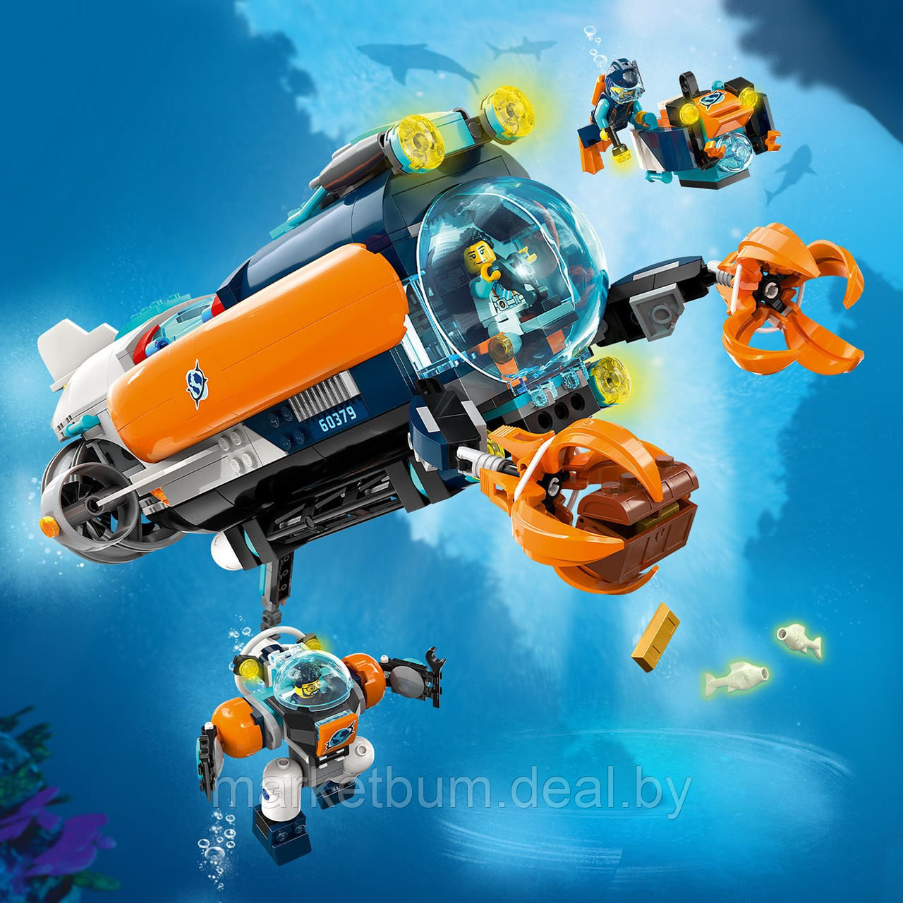 Конструктор LEGO City 60379, Подводная лодка исследователя морского дна - фото 3 - id-p215520810