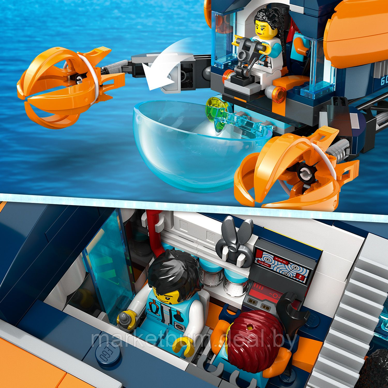 Конструктор LEGO City 60379, Подводная лодка исследователя морского дна - фото 4 - id-p215520810
