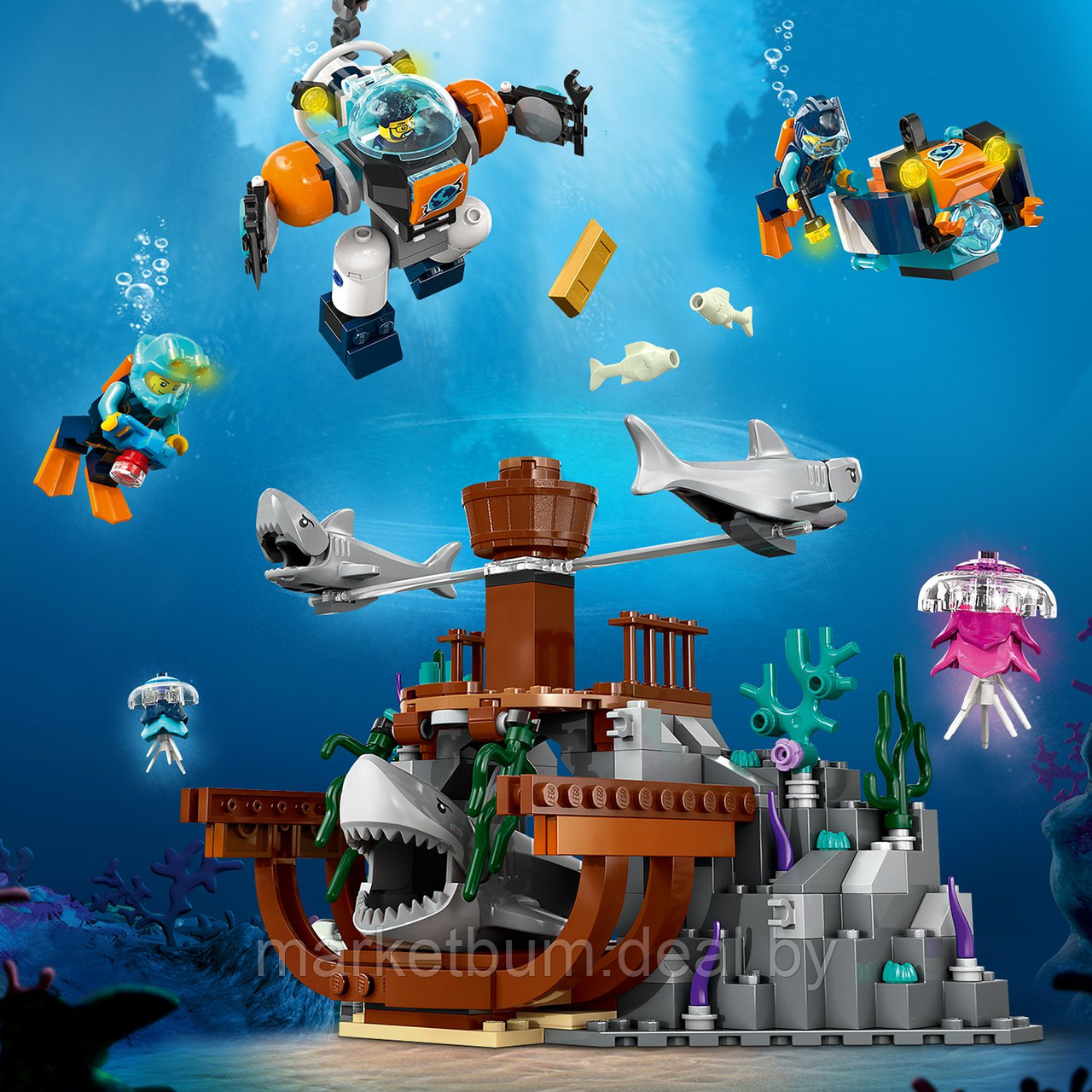 Конструктор LEGO City 60379, Подводная лодка исследователя морского дна - фото 8 - id-p215520810