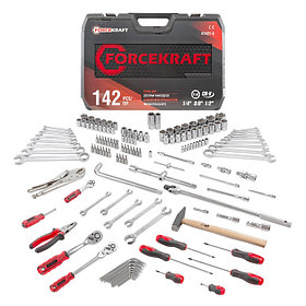 Набор инструментов FORCEKRAFT FK-41421-5 142пр. 1/4'', 3/8'', 1/2''(6гр.)(4-32мм)