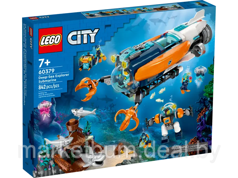 Конструктор LEGO City 60379, Подводная лодка исследователя морского дна - фото 2 - id-p215520810