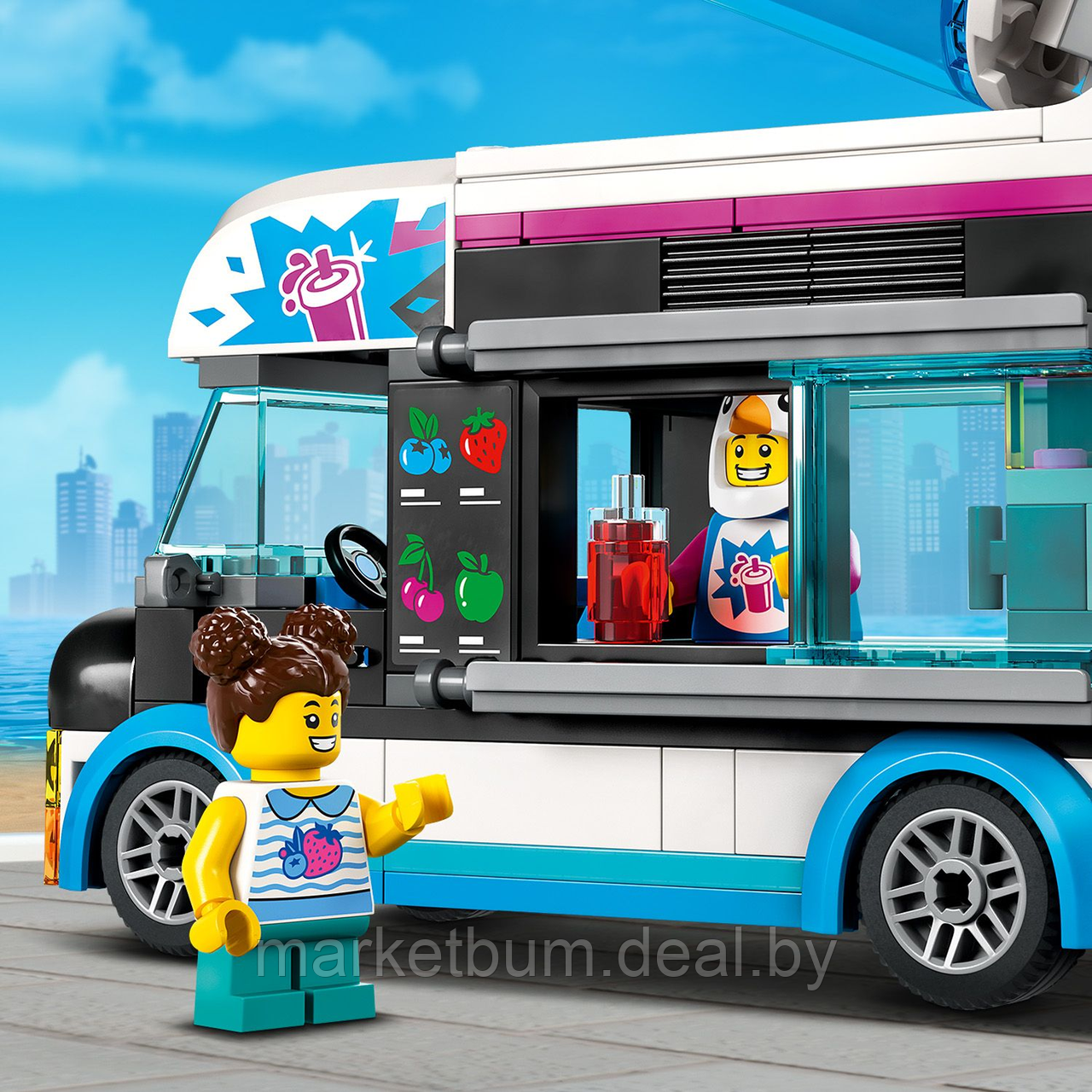 Конструктор LEGO City 60384, Фургон для шейков Пингвин - фото 5 - id-p215522311