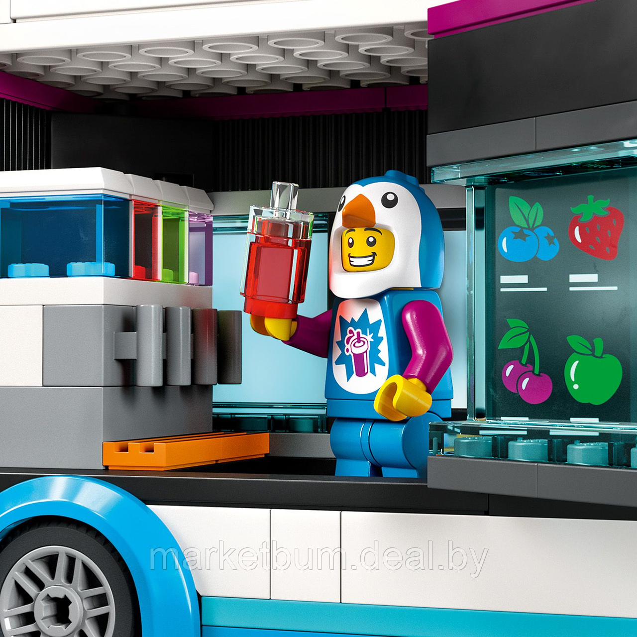 Конструктор LEGO City 60384, Фургон для шейков Пингвин - фото 6 - id-p215522311