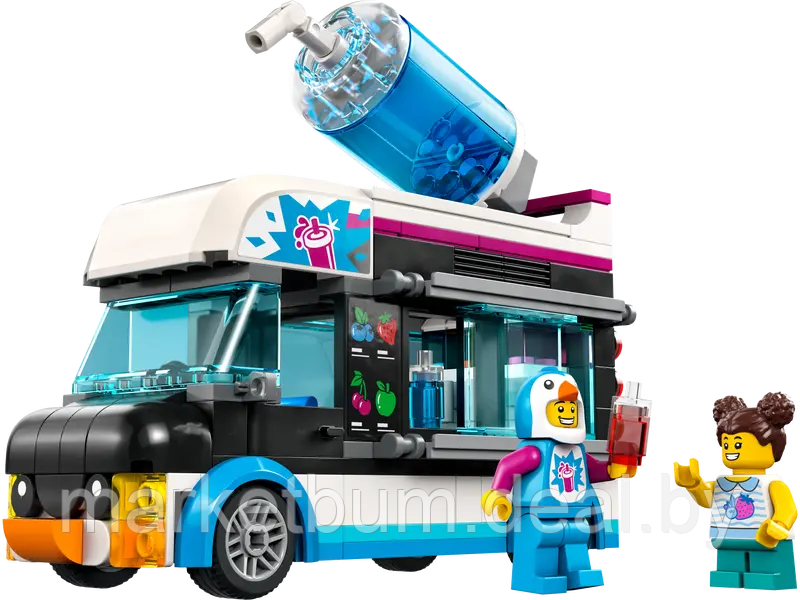 Конструктор LEGO City 60384, Фургон для шейков Пингвин - фото 2 - id-p215522311