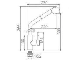 Смеситель для мойки с выдвигающейся лейкой Ledeme L76014, фото 2