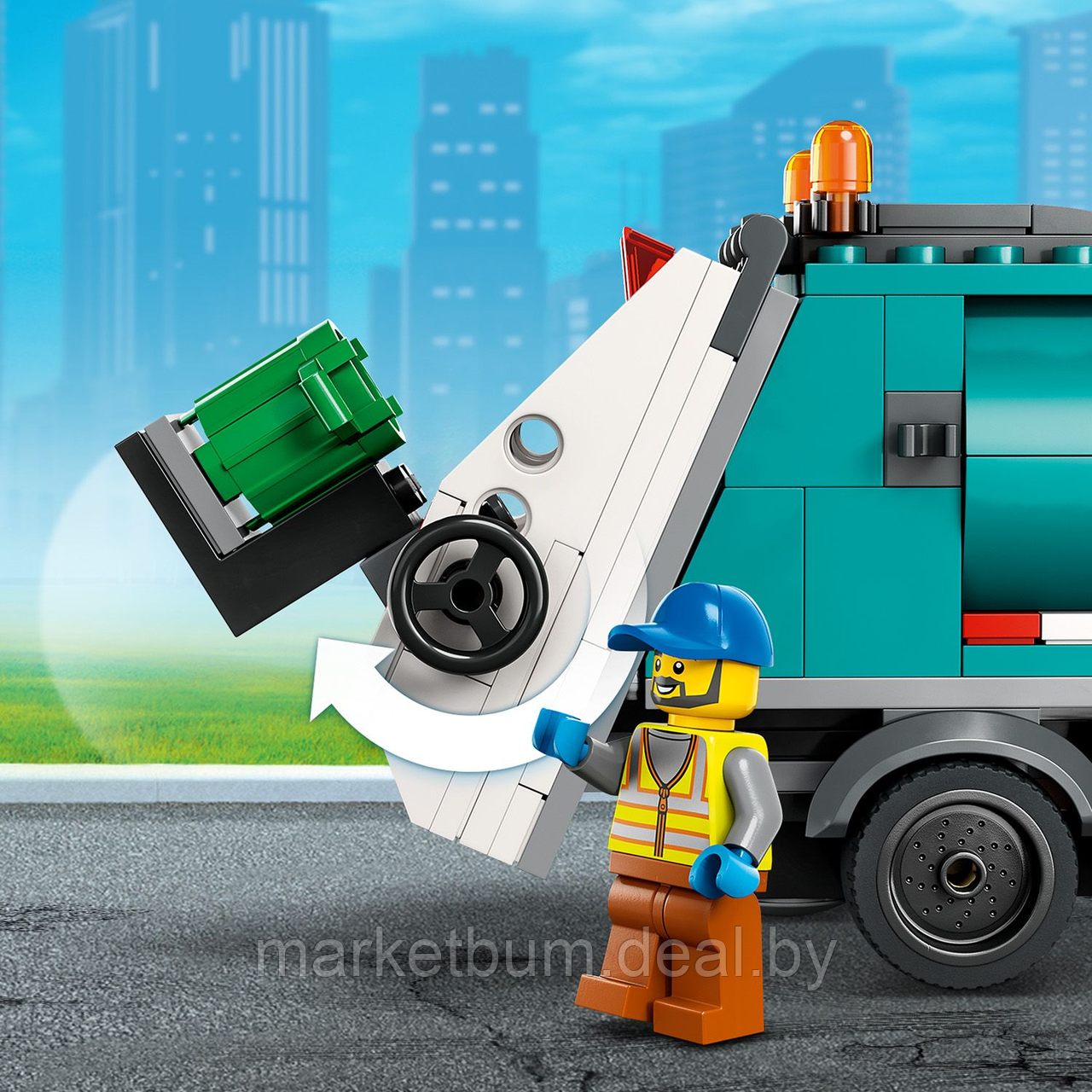 Конструктор LEGO City 60386, Грузовик для перевозки отходов - фото 6 - id-p215523261