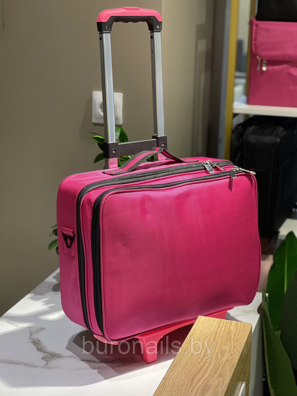 Cъемная тележка (мобильные колеса) для сумок (розовый) - фото 7 - id-p204695544