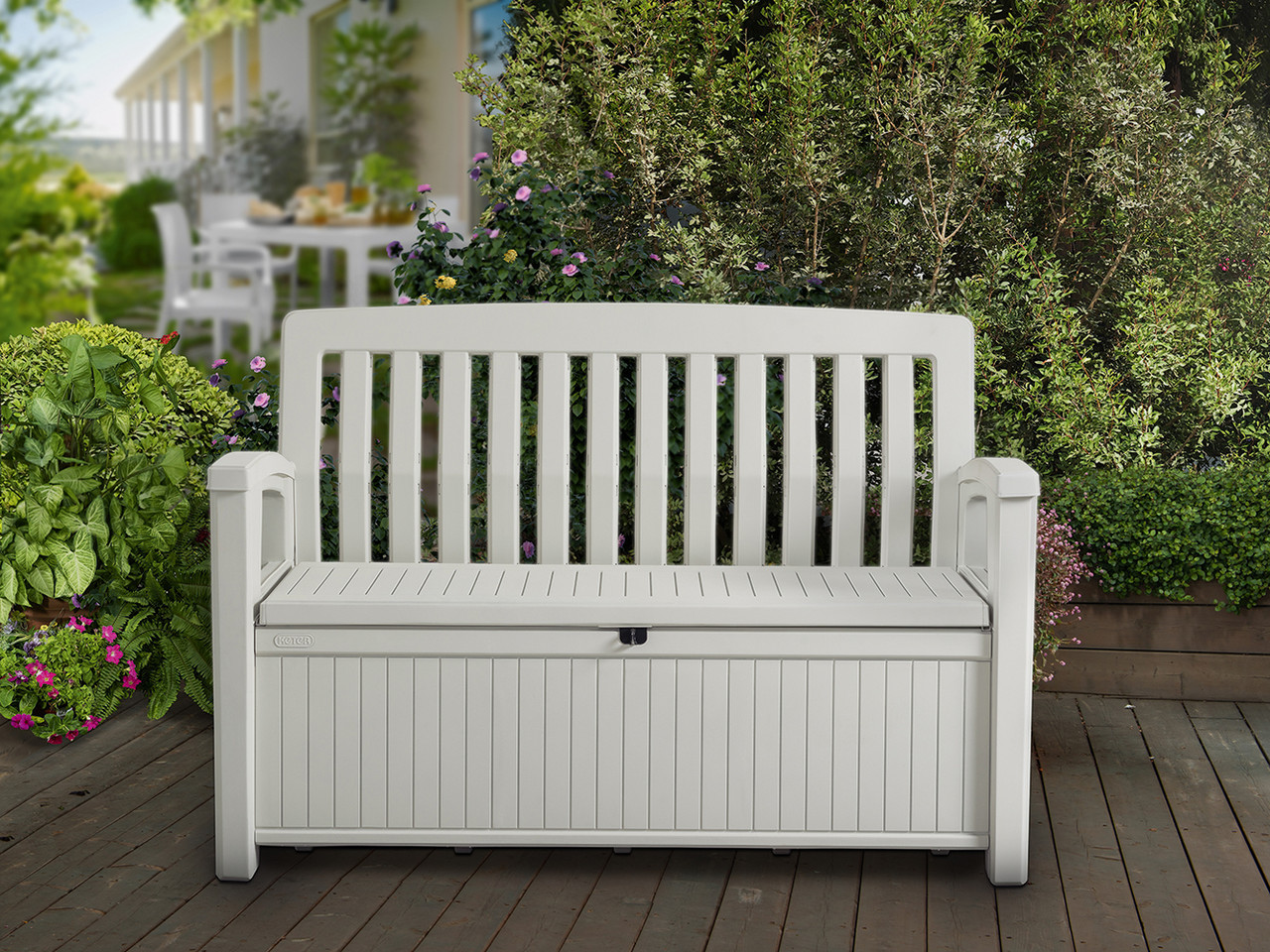 Садовая скамейка Keter Patio Bench, белая - фото 4 - id-p215522989