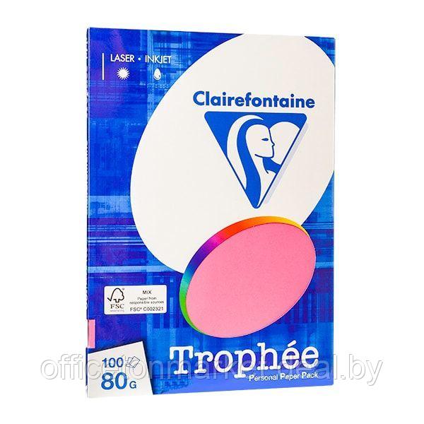 Бумага цветная "Trophée", А4, 100 листов, 80 г/м2, ярко-розовый - фото 1 - id-p215325242