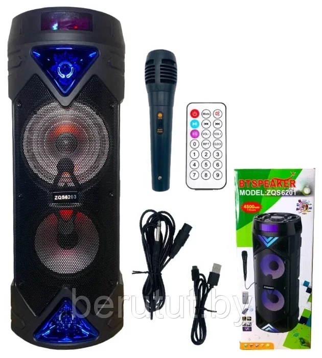 Акустическая колонка напольная Bluetooth BT SPEAKER ZQS 6203 с микрофоном - фото 10 - id-p215525708