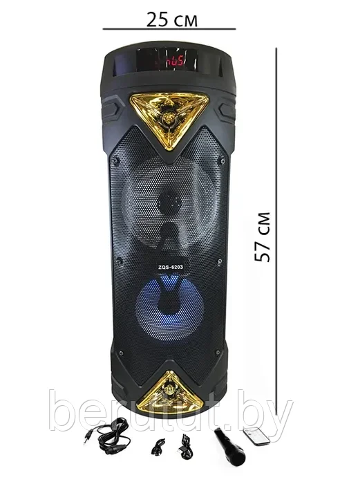 Акустическая колонка напольная Bluetooth BT SPEAKER ZQS 6203 с микрофоном - фото 8 - id-p215525708