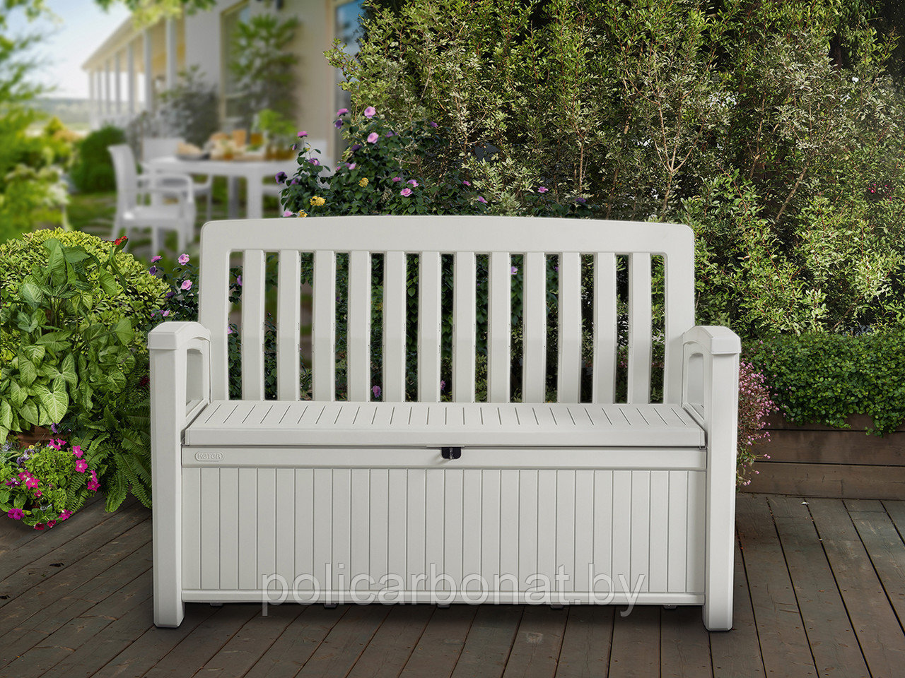 Садовая скамейка Keter Patio Bench, белая - фото 4 - id-p215526862