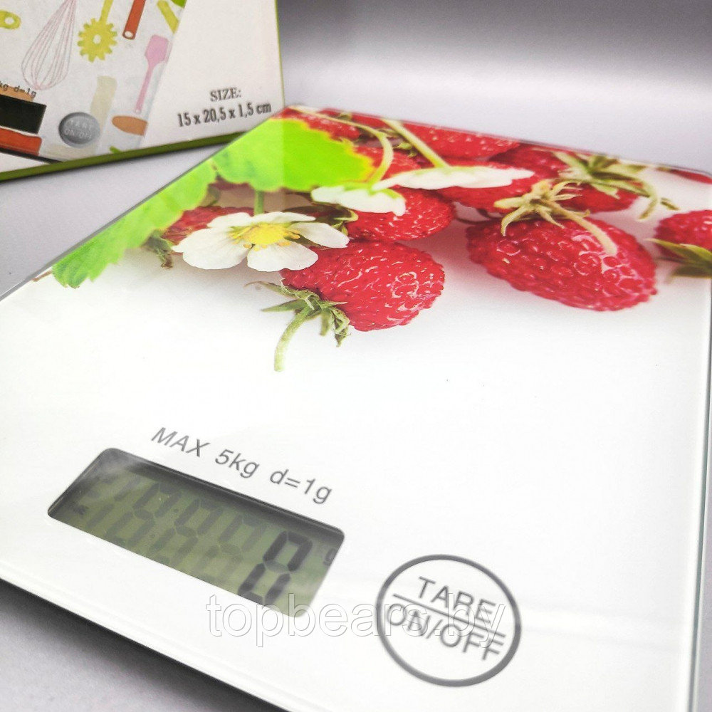 Электронные кухонные весы Digital Kitchen Scale, 15.00х20.00 см, до 5 кг Земляника - фото 7 - id-p215527379