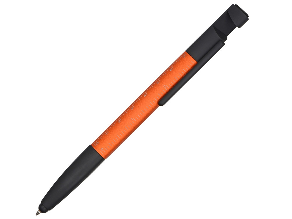 Ручка-стилус металлическая шариковая многофункциональная (6 функций) Multy, оранжевый - фото 1 - id-p215527425