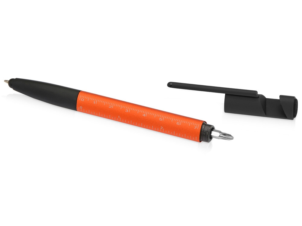 Ручка-стилус металлическая шариковая многофункциональная (6 функций) Multy, оранжевый - фото 6 - id-p215527425