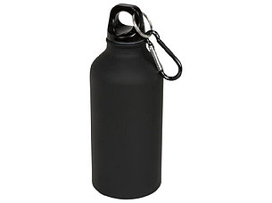Матовая спортивная бутылка Oregon с карабином и объемом 400 мл, черный, фото 2